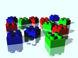 bright colorful lego building blocks, illustration