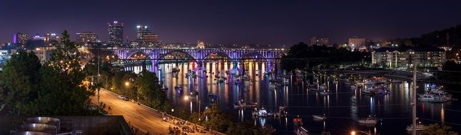 knoxville panoramic reflection lights river