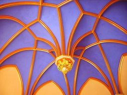 purple and golden ceiling of chapel