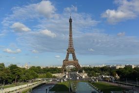 landscape of eiffel tower at summer