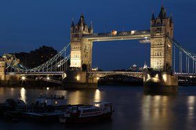 lights of tower bridge at night