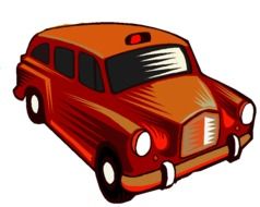 red london taxi cab, illustration