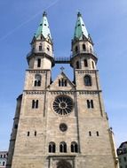 Stadtkirche, facade of town church at sky, germany, Meiningen