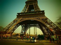 bottom view of Eiffel Tower in Paris