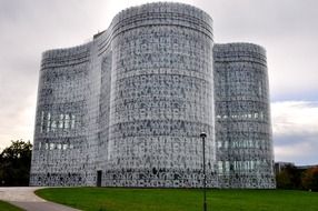 Technical University Library, modern building at evening, germany, Cottbus