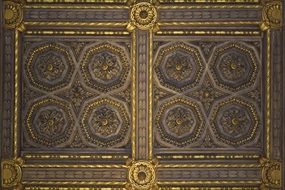 wooden ceiling decoration, detail, spain, murcia