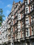 row of houses, old facade, uk, england, london