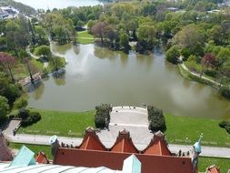 pond in spring park, germany, lower saxony, hanover