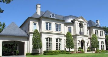 luxury old time mansion with arched gateway