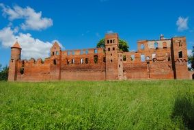 the ruins of the castle in the village of Szymbark, Poland