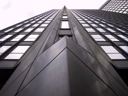 bottom view of the modern architecture of the town hall