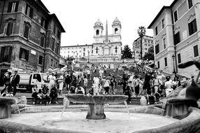 people on spanish steps, italy, rome