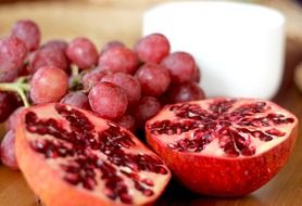 pomegranate and red grapes