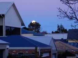 cityscape on the background of the moon