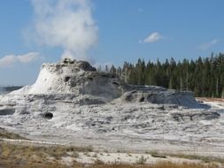 castle geyser in Upper Geyser Basin of Yellowstone National Park, usa, Wyoming