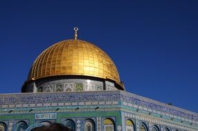 dome of the rock mosque at sky, israel, Jerusalem