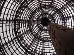round section high glass and metal construction