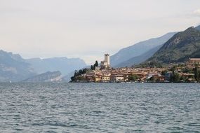 panorama of malcesine on garda lake