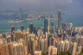 Skyscrapers on both sides of Victoria Harbour, china, hong kong