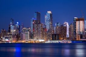 Cityscape of night manhattan