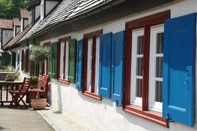 colorful shutters of houses in Ulm