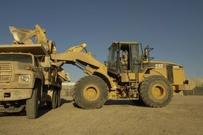 loading with an excavator