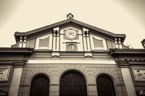 black and white picture of house facade