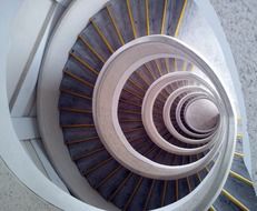 spiral staircase in modern tower building