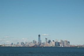 distant view of lower manhattan from the water