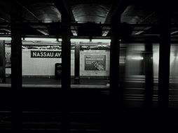 dark platform of subway station