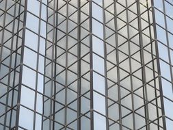 geometric pattern, reflections on glass facade of skyscraper, usa, texas, dallas