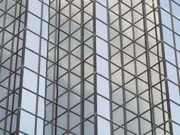 geometric pattern, reflections on glass facade of skyscraper, usa, texas, dallas