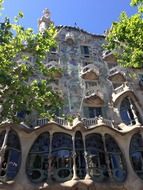 fragment of facade by gaudí, spain, barcelona