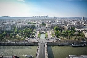 aerial view of city, france, paris