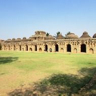 ancient elephant stables, india, hampi