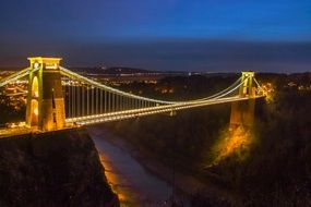 beautiful night view bristol bridge