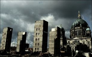 palace of the republic ruins at dome, germany, berlin