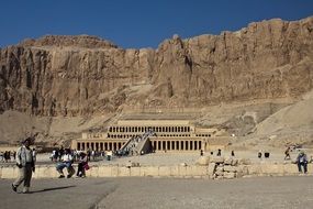 people at hatshepsut's mortuary temple in valley of the kings, egypt, deir el bahri