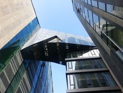 skyscraper with sky bridge, germany, leipzig