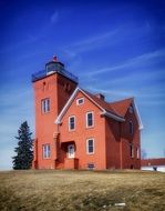 agate bay lighthouse at sky, usa, minnesota