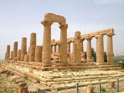 ruin of ancient temple italy, sicily, agrigento