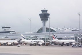 planes at terminal on airport, germany, munich