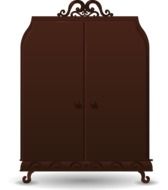 vintage brown wardrobe, illustration