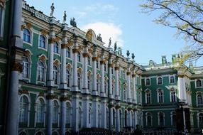 inner walls of winter palace in russia, st petersburg