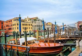 colourful romantic canal grande venice italy