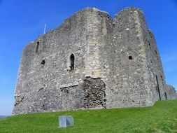 medieval Royal Dundonald Castle at sky, uk, scotland, Ayrshire