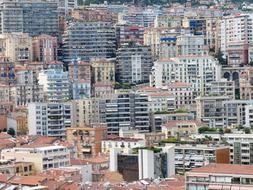 roof view of city apartments, france, monaco