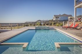 luxury swimming pool at hotel