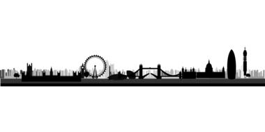 london panorama with landmarks, illustration