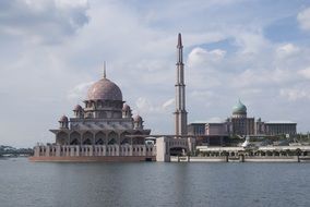 putra mosque at still water, malaysia, putrajaya